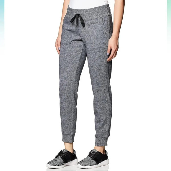 Calvin Klein Women's Premium French Terry Black Heather Fleece Jogger NWT - Picture 1 of 5